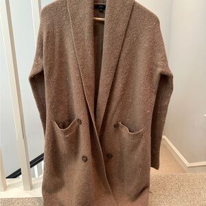 J Crew Brown Knit Cardigan with Pockets